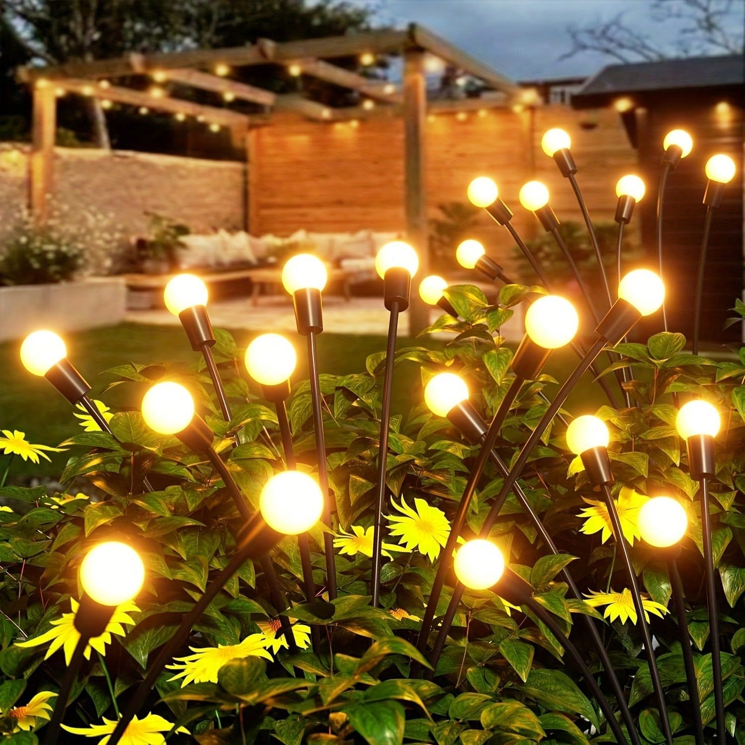 8-Pack 48LED Solar Firefly Lights, for Outdoors, Garden, Patio, Pathway, Backyard