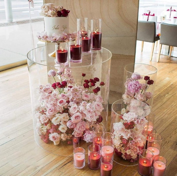 Clear Acrylic Stands  for Wedding 3 pcs Set