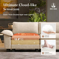 124 Inch Chenille Beige Modular Sectional Sofa With Throw Pillows