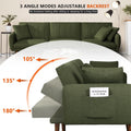 LShaped Linen Sleeper SofaBed With Reclining Backrest