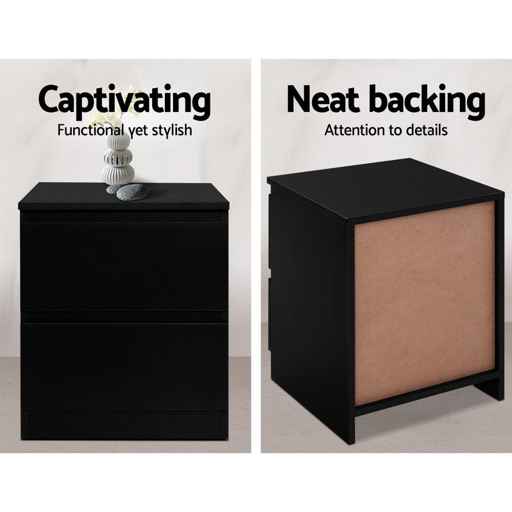 NNEDSZ Bedside Tables Drawers Side Table Bedroom Furniture Nightstand Black Lamp
