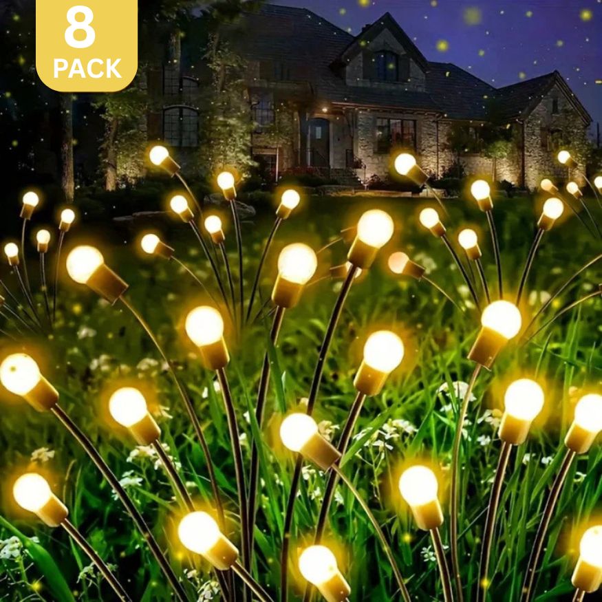 8-Pack 48LED Solar Firefly Lights, for Outdoors, Garden, Patio, Pathway, Backyard