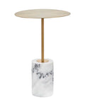Side Table in Gold and Marble Stone