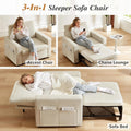 Forty Two Point Five Inch Sleeper Chair Bed Beige Convertible Sofa Bed