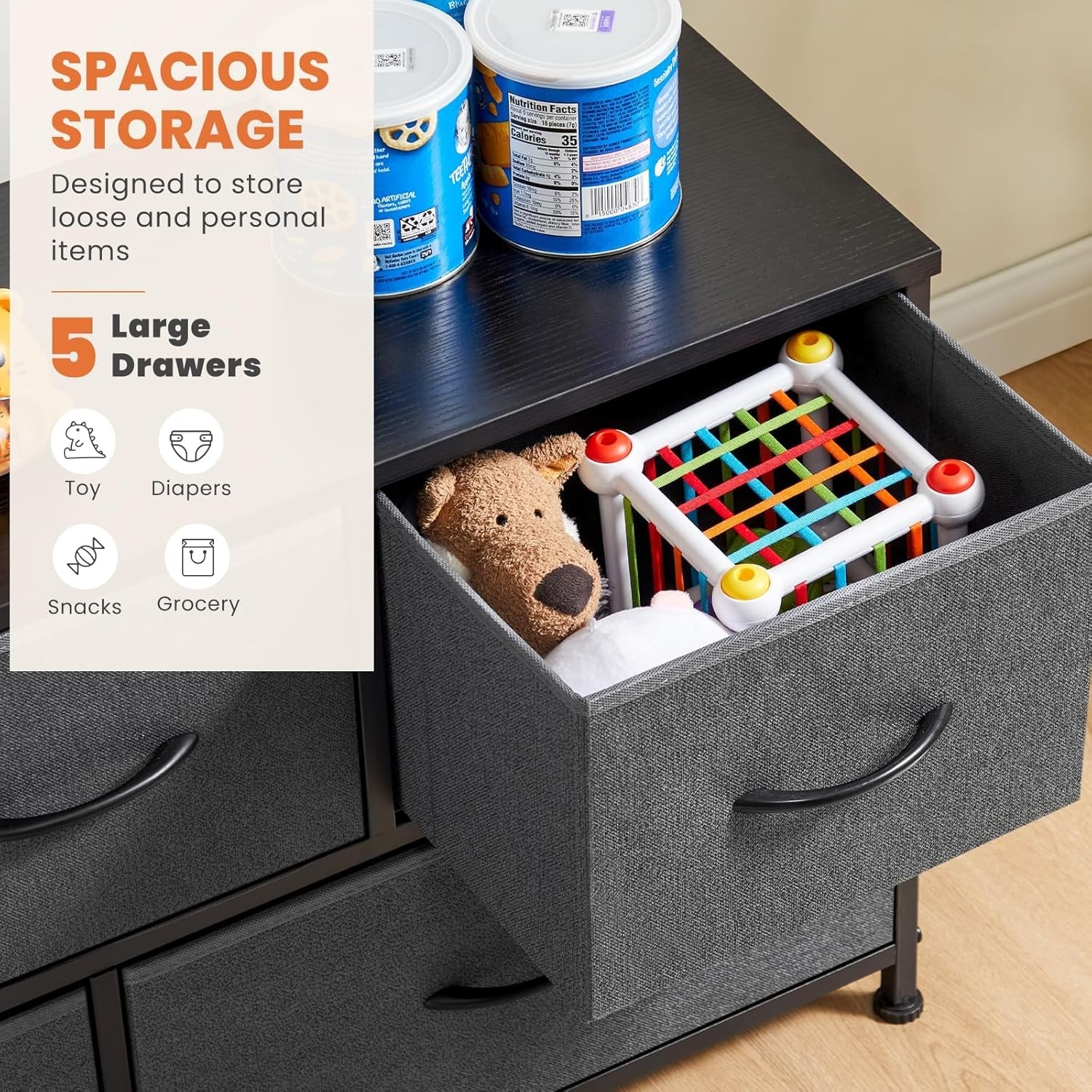 Bedroom Dresser With Anti Tip Premium Organization
